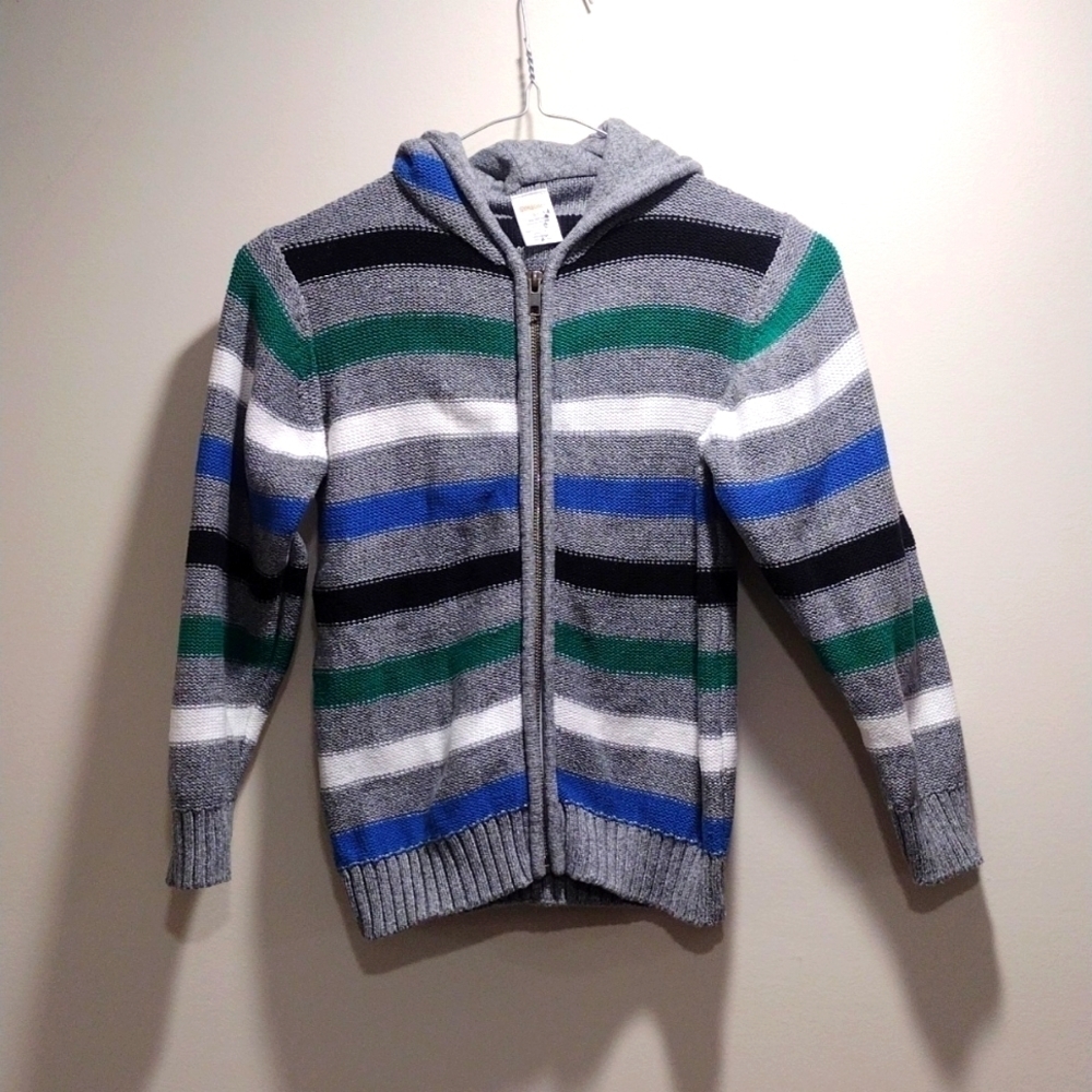 Gymboree Boys Black, Grey, Green, Blue, White Zip up Hoodie Long Sleeves Size 5T